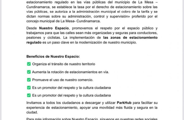 La siguiente información es transmitida desde la Oficina de Comunicaciones de la empresa Nuestro Espacio