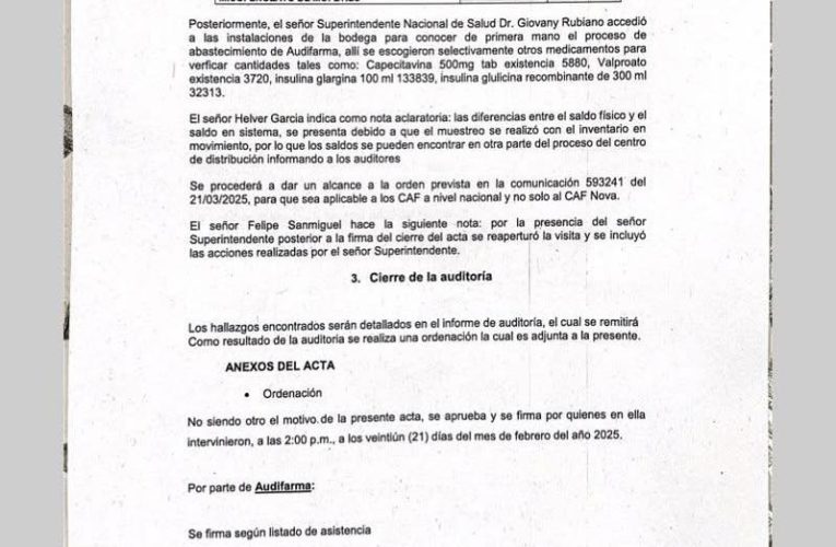  Presidente de Colombia, muestra a través de sus redes sociales el documento con la auditoría a Audifarma y expresa lo siguiente